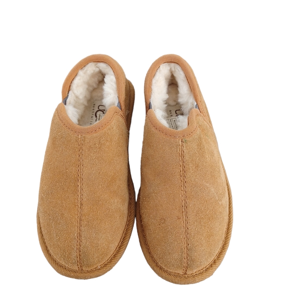 UGG AUSTRALIA SHEARLING SUEDE LEATHER SLIPPERS